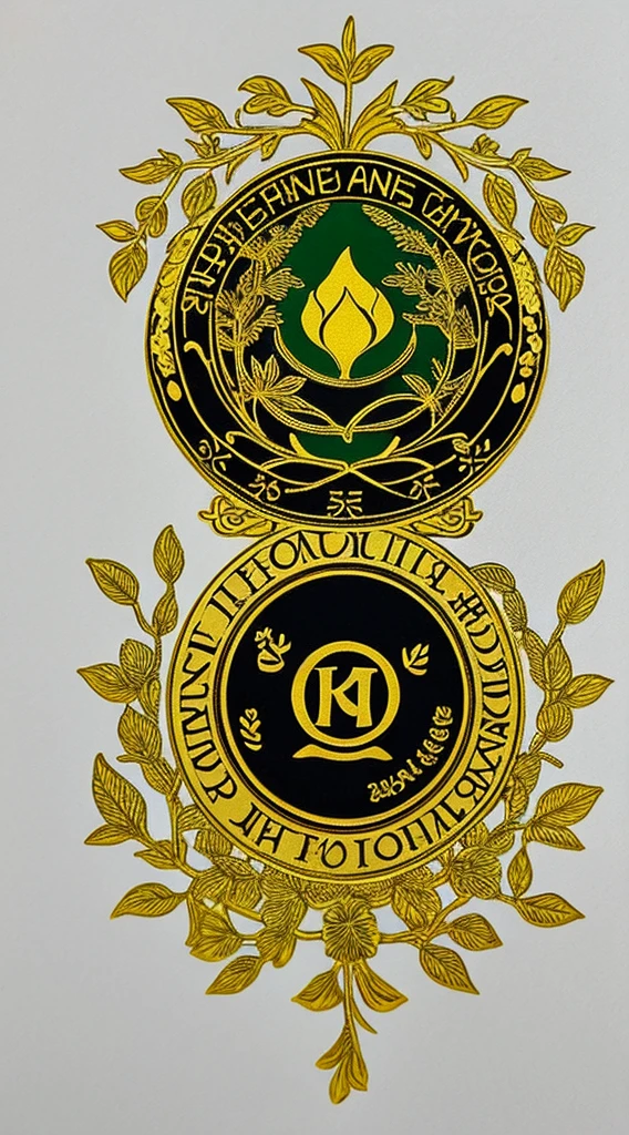 1sticker,a sticker, Nikkaze,(A tree full of gold coins),(Brilliant décor),(Fortune cicada),(Traditional coats of arms),gold coins,Golden branches and jade leaves,Background brushstrokes in ink style,water ink, white backgrounid, nothing background, simple backgound, dk, badges,logo, pastel colour, vectorstyle, no gradien