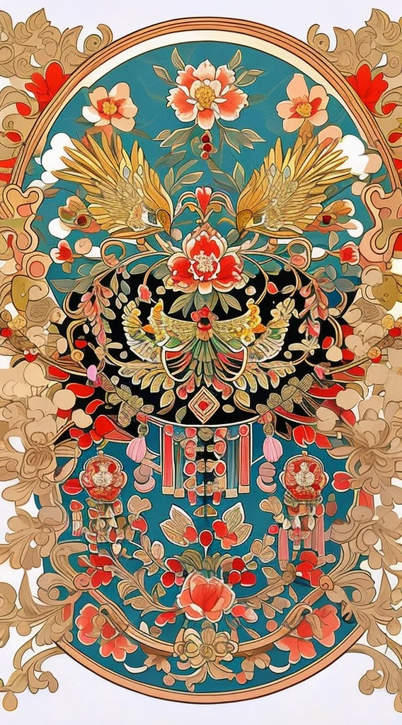 1sticker,a sticker, Nikkaze,(A tree full of gold coins),(Brilliant décor),(Fortune cicada),(Traditional coats of arms),gold coins,Golden branches and jade leaves,Background brushstrokes in ink style,water ink, white backgrounid, nothing background, simple backgound, dk, badges,logo, pastel colour, vectorstyle, no gradien