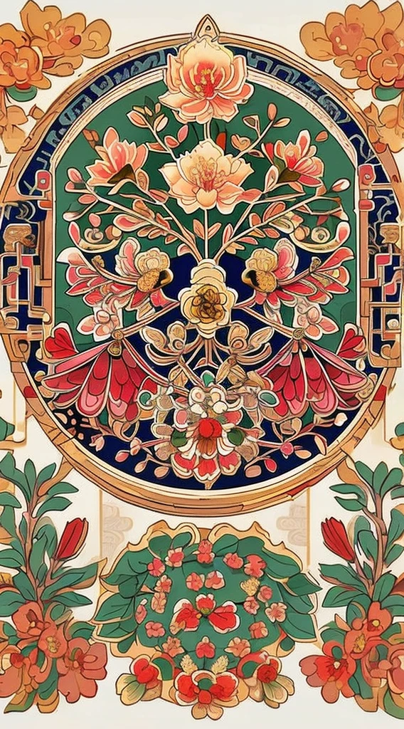 1sticker,a sticker, Nikkaze,(A tree full of gold coins),(Brilliant décor),(Fortune cicada),(Traditional coats of arms),gold coins,Golden branches and jade leaves,Background brushstrokes in ink style,water ink, white backgrounid, nothing background, simple backgound, dk, badges,logo, pastel colour, vectorstyle, no gradien