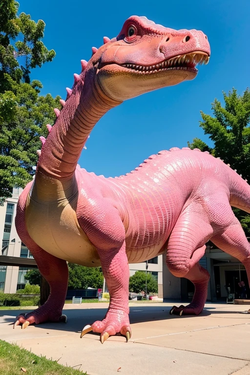 ((Highest quality)), ((masterpiece)), (detailed), Pink Dinosaur