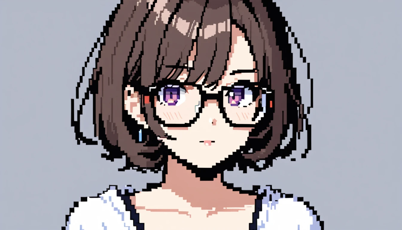 (8bit)、Chibikawa、beautiful girl、Glasses、Short Hair