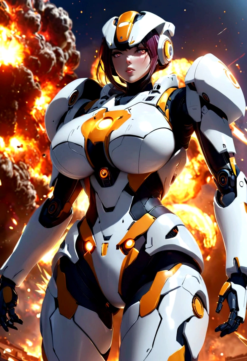 best quality big breasts battle suit robot space city Explosion