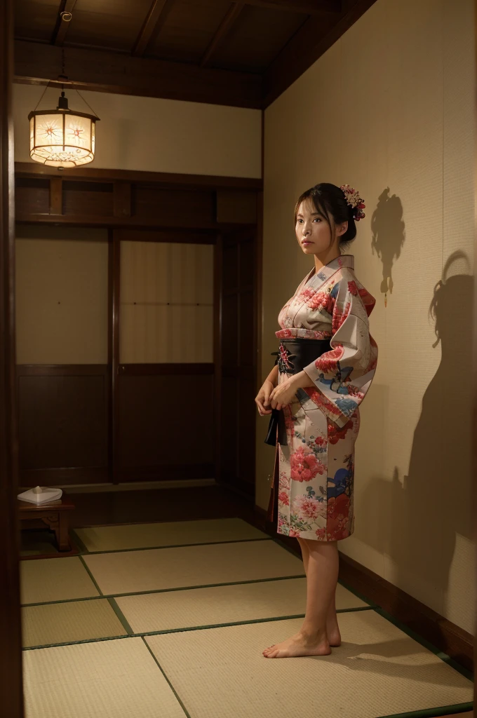 (8k, Best Quality, Masterpiece, ultra high definition: 1.2),kimono,japanese room,also,whole body