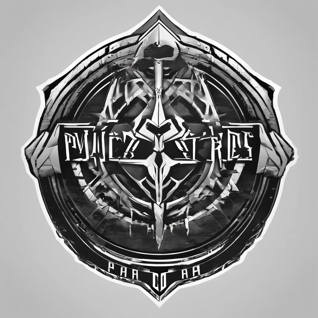 Logo for an esports team called PMC BASTARDS,the name is clearly written ,no mistakes;White background;Ninja symbol;dark colors;Without details