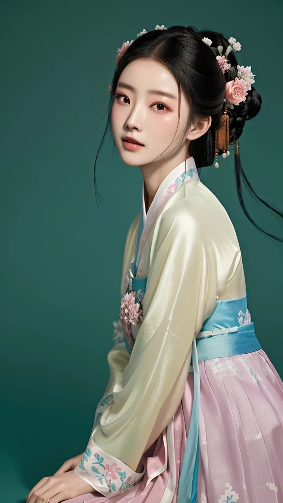 arafed asian woman in a pink dress and a blue and white dress, palace , a girl in hanfu, wearing ancient chinese clothes, hanfu, with acient chinese clothes, ancient chinese beauties, traditional chinese clothing, white hanfu, by Russell Dongjun Lu, beautiful render of tang dynasty, artwork in the style of guweiz, by Yu Zhiding