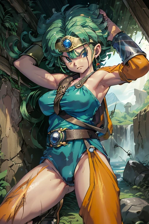 (((Dragon Quest 3 Costume)))、(((Female Hero)))、(((Almost dead)))、(((hang)))、(((suffering)))、(((Your clothes are torn)))、((Make the most of your original images))、((It is violently destroyed))、(((cadaver)))、(((Hanging)))、(((Weaknesses)))、((Bloodstained))、((Stockings are torn))、((Best image quality、8K))、Ultra-high resolution、(((be hit by a fire attack)))、(((There are many scars)))、(((Desperately endure)))、(((be hit hard)))、(((Defeated)))、(((Stuck to spider webs)))