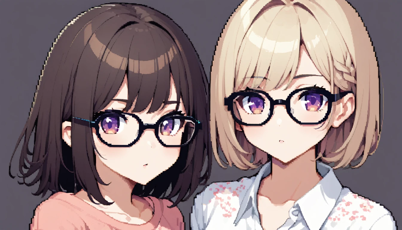 Chibikawa、beautiful girl、Glasses、8bit