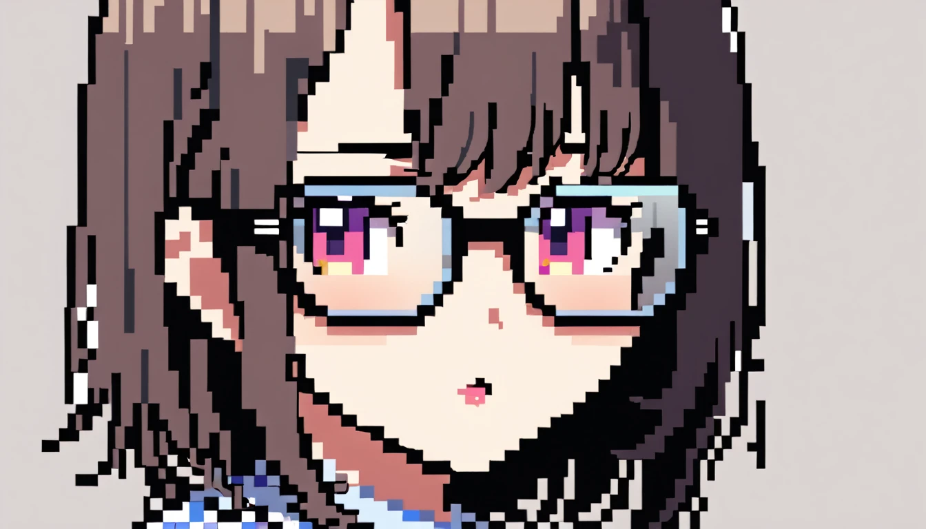 Chibikawa、beautiful girl、Glasses、8bit