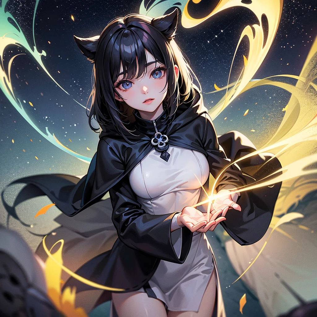 Death reaper seal, Shiki Fuujin portrait, Masterpiece, professional, romantic, dreamy,  surrealism, natural lighting, HD, 64K, dark background. , unreal engine,  This breathtaking art piece  transports viewers to the very edge of the universe, The use of contrasting colors, creates an otherworldly ambiance. Gleaming reflections, wisps of stardust, and ethereal light beams add a touch of magic, evoking a sense of wonder and curiosity about these enigmatic droids and the void they inhabit.
