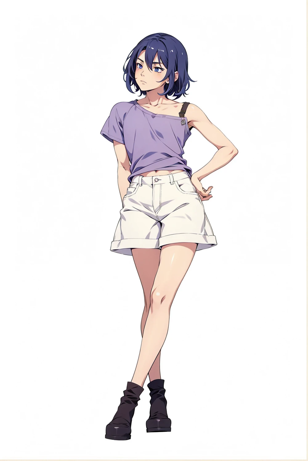 anime boy , side view