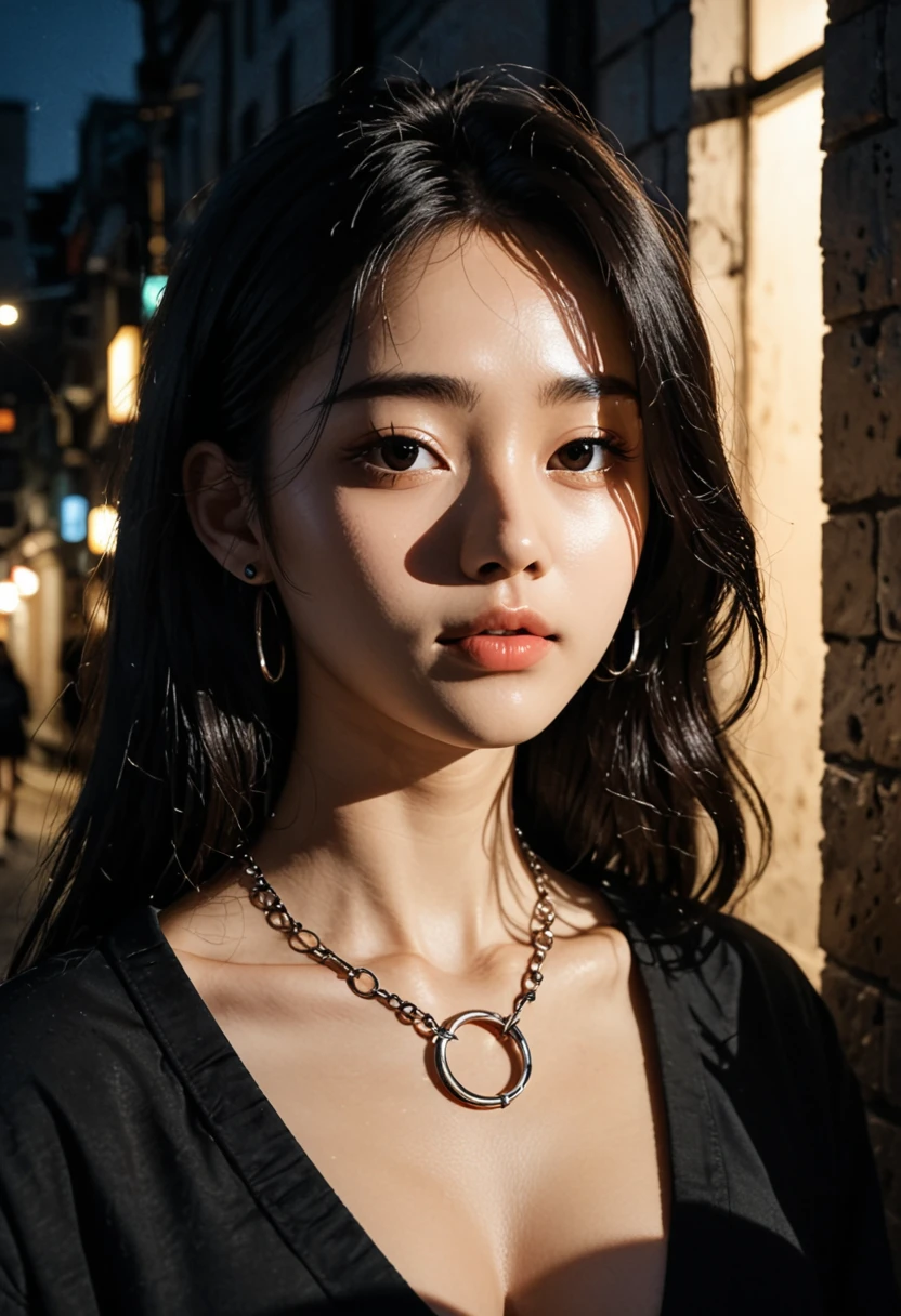 score_9,score_8_up,score_7_up,fine details in everything,KOREAN,KPOP,
portrait,(shadows:1.4),night,Dark Alleyways,o-ring,