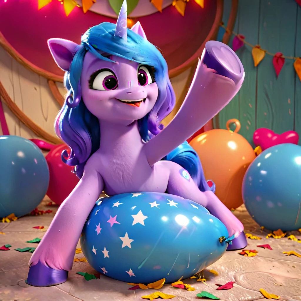 score_9, score_8_up, score_7_up, score_6_up, score_5_up, score_4_up,
female, Izzy Moonbow, solo, looner, nonpop, balloon nonpop, detailed background, party, selfie, fanservice, plot, balloon fetish, balloon support, 3d, hd, 4k, solo,
safe, rating safe,
spread legs, plot, blowing up balloons, balloon blowing, wide hips, arched back, overinflated balloon, tight balloon, necked balloon, translucent balloon, white star print on balloon, balloon inflation, bouncing, squeaking, noisy, loud,
My Little Pony: Make Your Mark, My Little Pony: A New Generation, cinematic, dynamic angle, depth of field, bloom, subsurface scattering