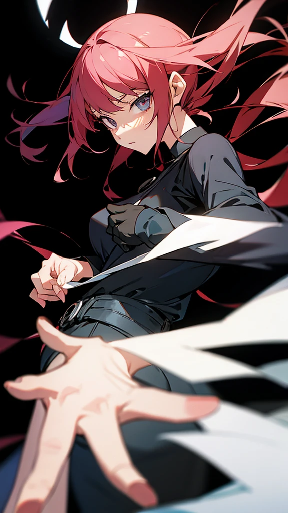 Anime women with pitch black background