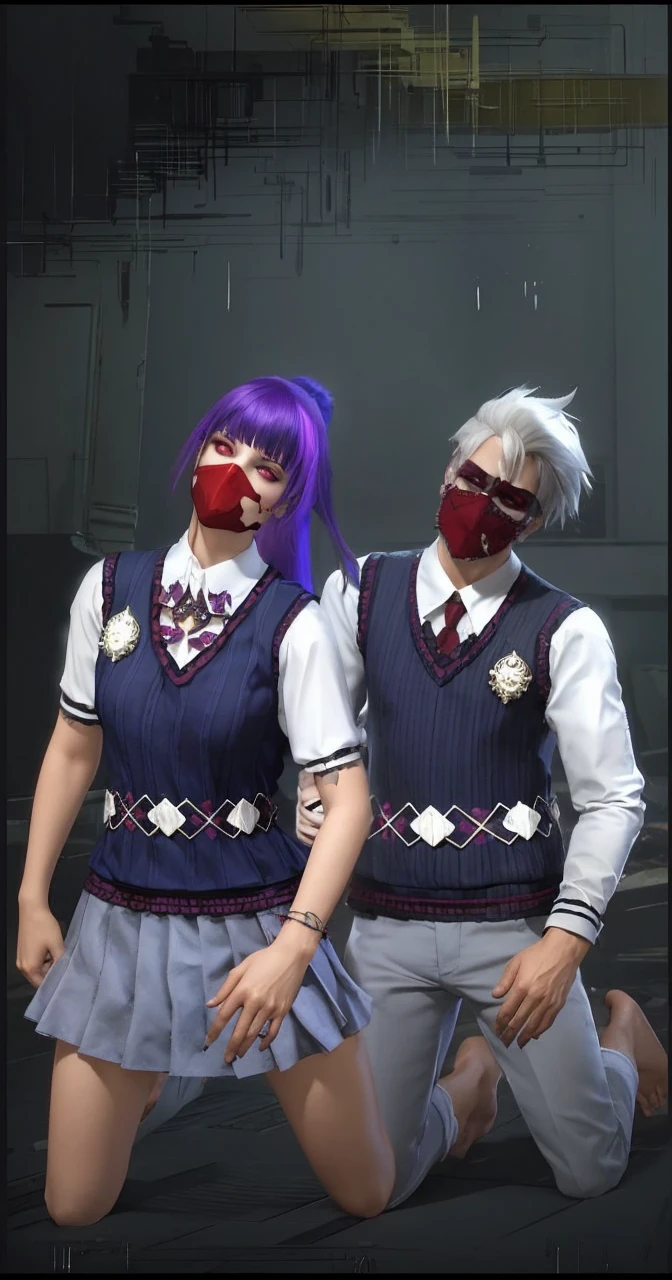 there are two people , free fire , gothic romance, gothic harts, , secondlife, dark roma nce, gothic horror vibes, gothic!!, darkwave goth aest hetic, dark and gothic, second life avatar, , dar k!!!, creepy pose, & a dark, tumblr