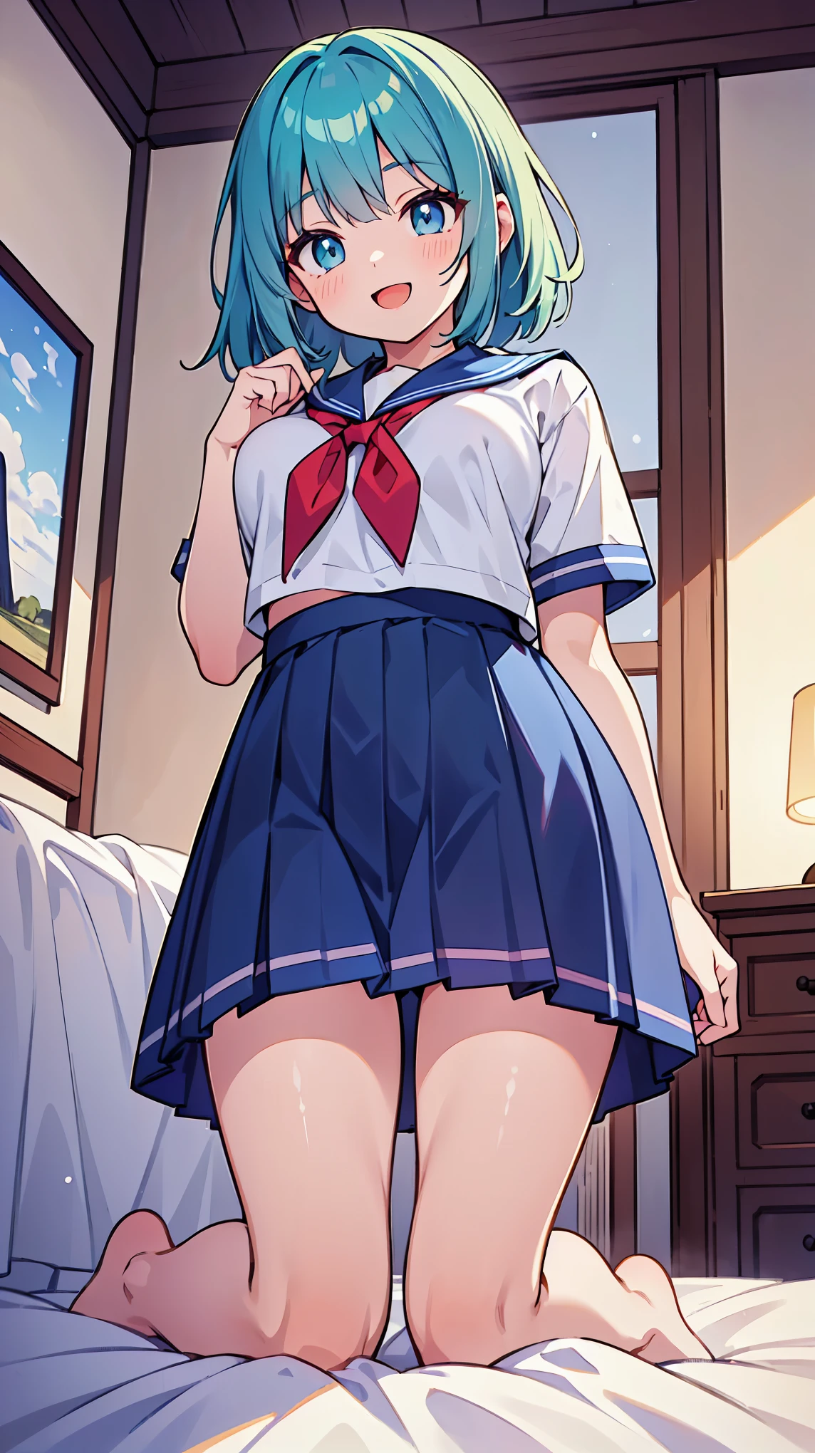 NSFW,(​masterpiece、Beautiful Japan and Anume style、extremely detailed 8k CG、Sharp lines)、hi-school girl、blue hairs、cute little、serafuku、skirt rift、Detailed white sheer lace sheer thong mini thong panties、cammel toe、Thighs Thighs Nose protrusion、anime styled、beautiful anime hi-school girl、A seductive anime girl、Smooth Anime CG Art、beautiful anime hi-school girl、Beautiful anime girl、huge udder:1.5、(vaginal、ssex:1.5、One strong man:1.5、thick penises、Overflowing sexual fluids))