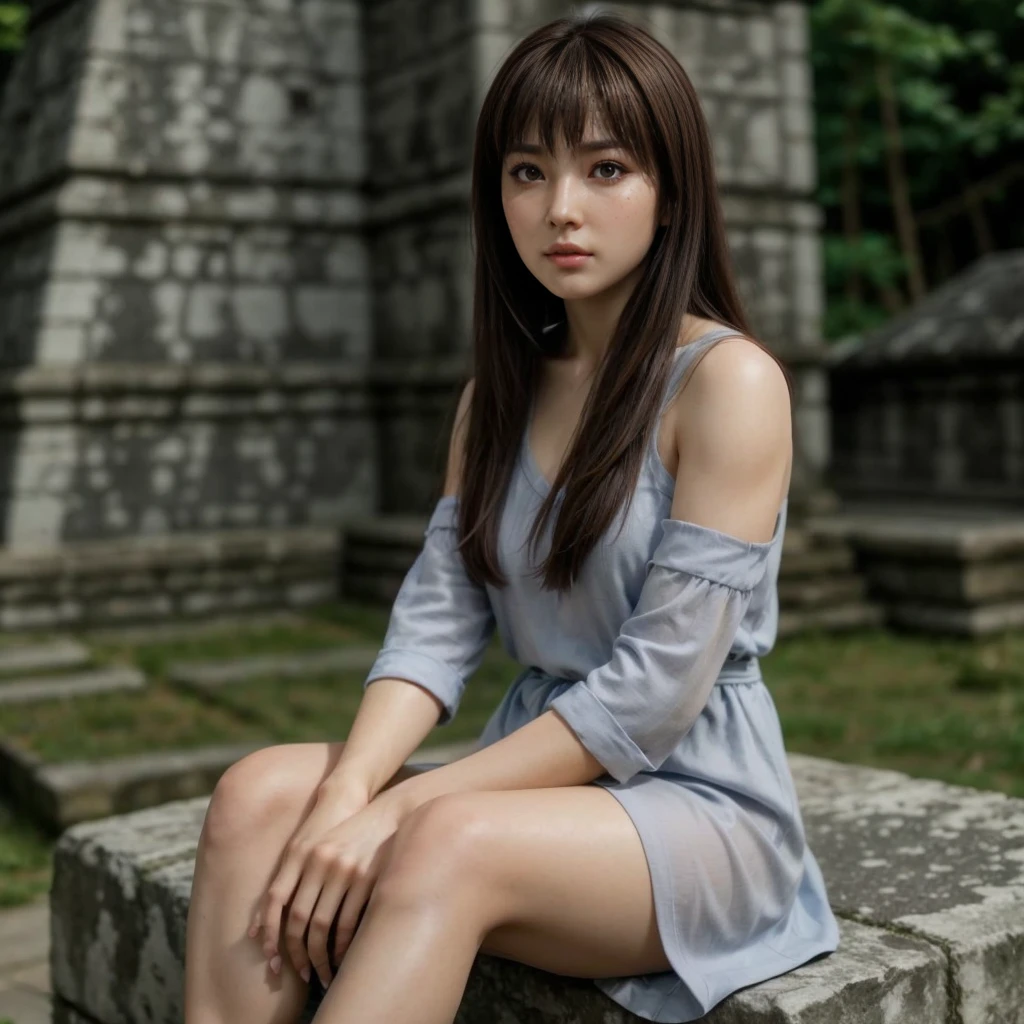 Kasumi, brown eyes, (best quality, ultra-detailed), (realistic:1.37), beautiful and detailed face, ultra-realistic texture, delicate face, delicate body, red lipstick, bright colors. High definition, 8K,