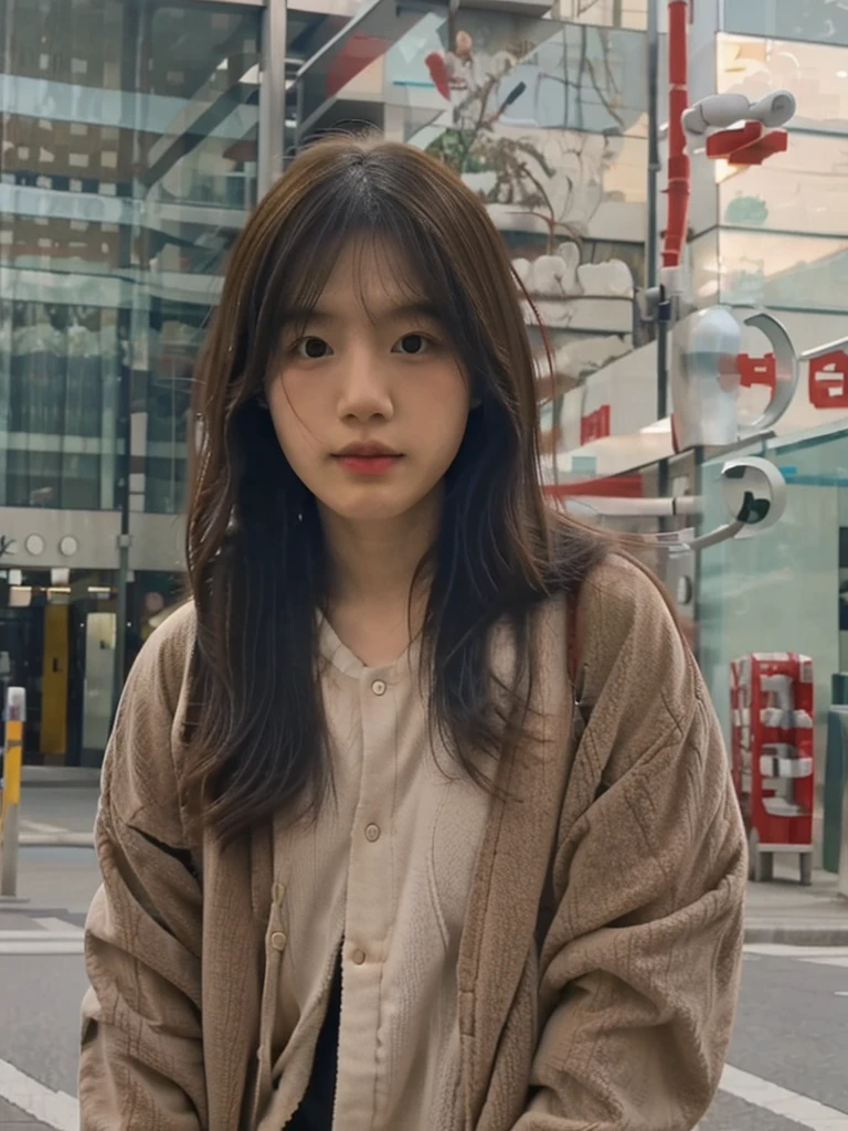 young Japanese girl with very pretty long hair