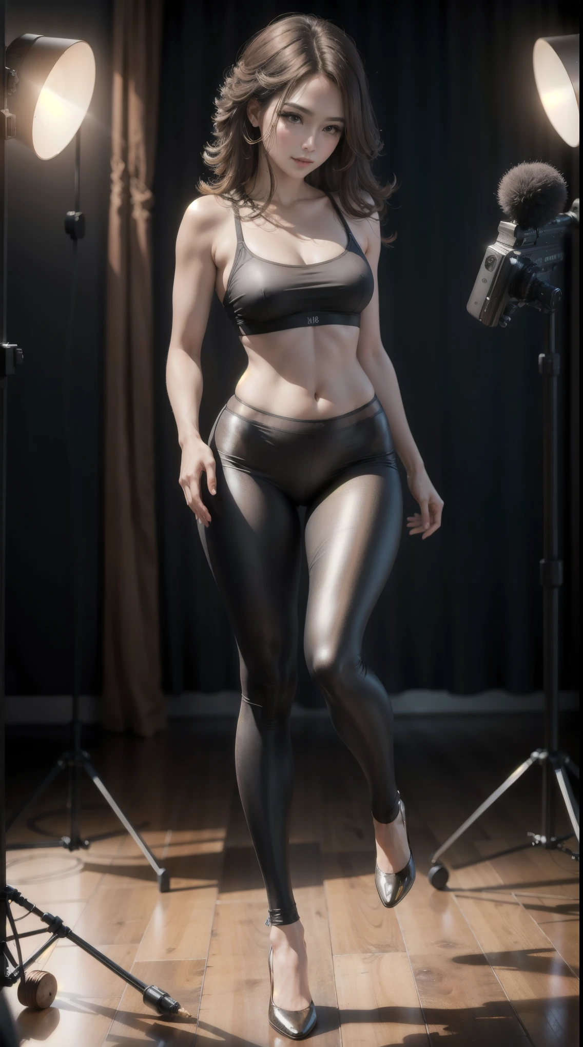 masterpiece, best quality，Medium Length Hair, Full body portrait,Waistline leggings，feather, Sexy, Lopez, Show camel toes，Realistic images，8K, Ultra high quality, masterpiece, precise, Textured Skin, High Detail, best quality, Awards，((Long-range shooting，Sense of distance，Full body image))， High resolution, 1080P, HD, 4K, 8K, 16K、(((insert)))best quality、16K high resolution、Super detailed、masterpiece、Live shooting、Practical:1.4、Surrealism:1.4、Clear focus、Very delicate and beautiful