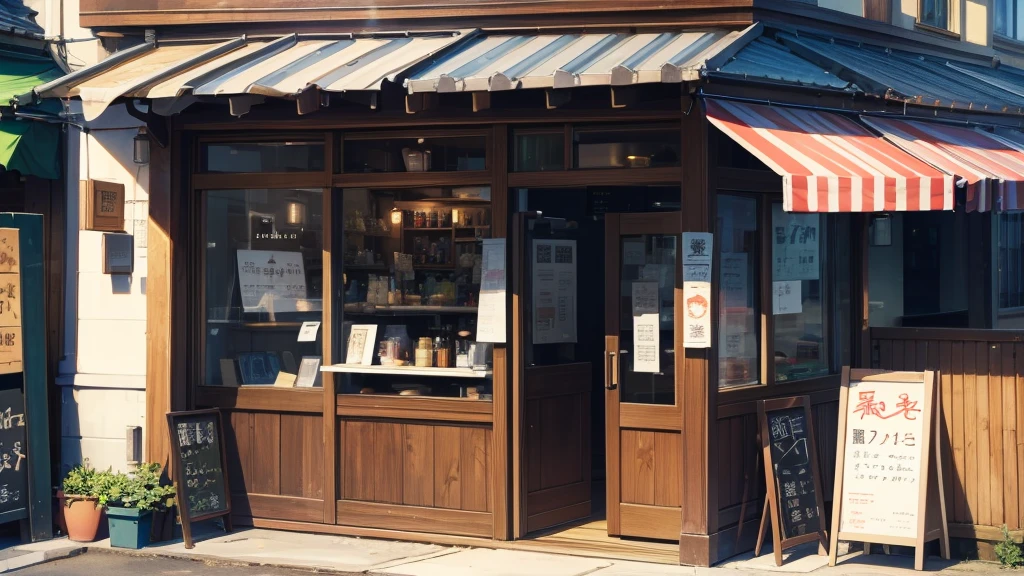 Cafe,detailed,超detailed,Cafe前で立っている