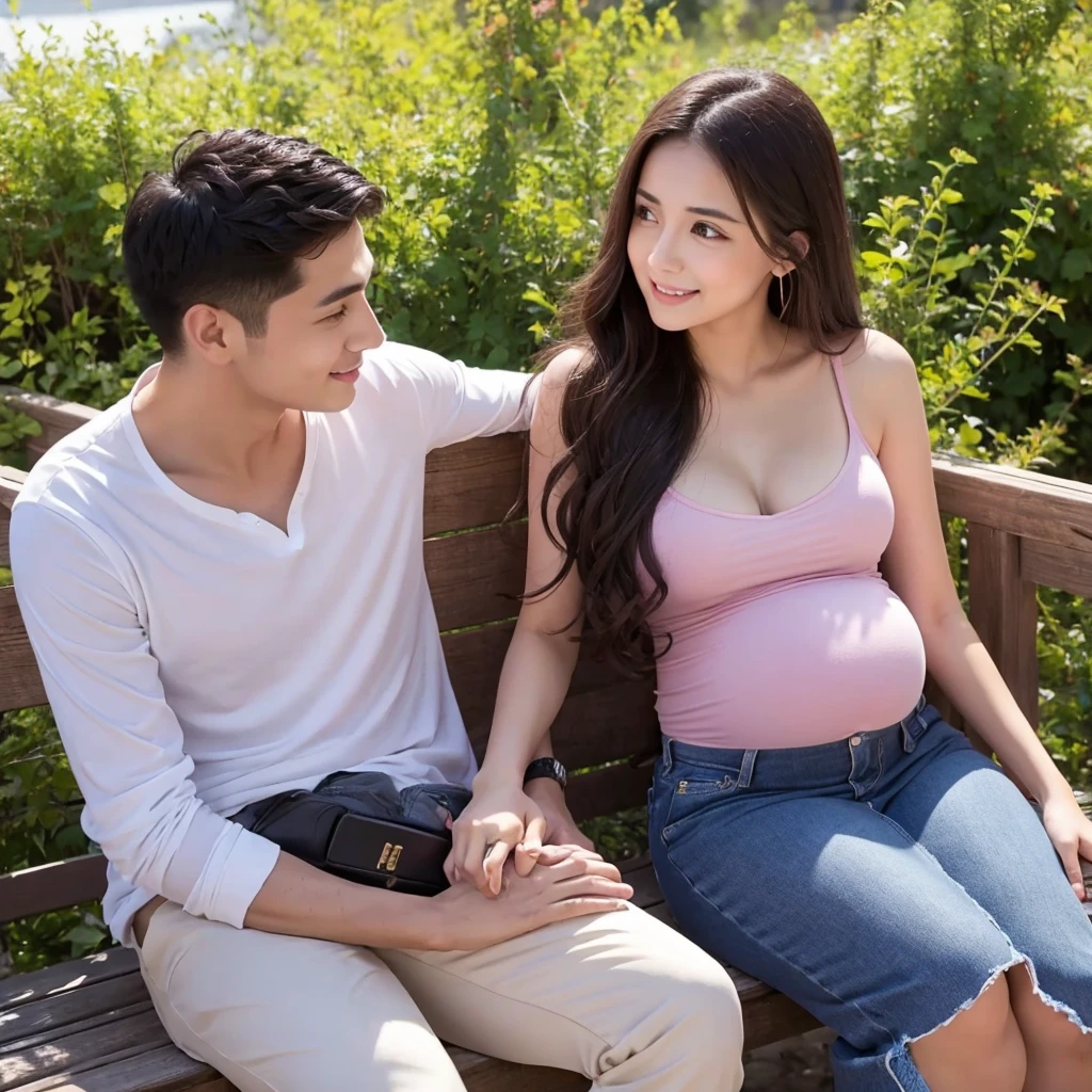 Beautiful couple make the woman pregnant