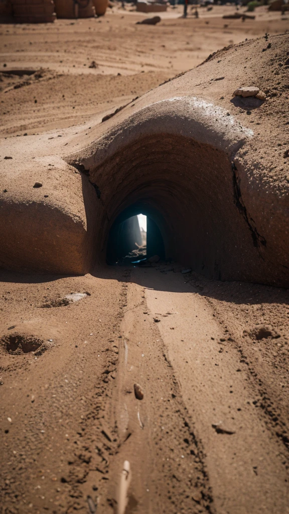 atmosphere is thick with tension and unease, as the archaeologists uncover a sinister-looking artifact partially buried in the dirt, realistic, 4K image.