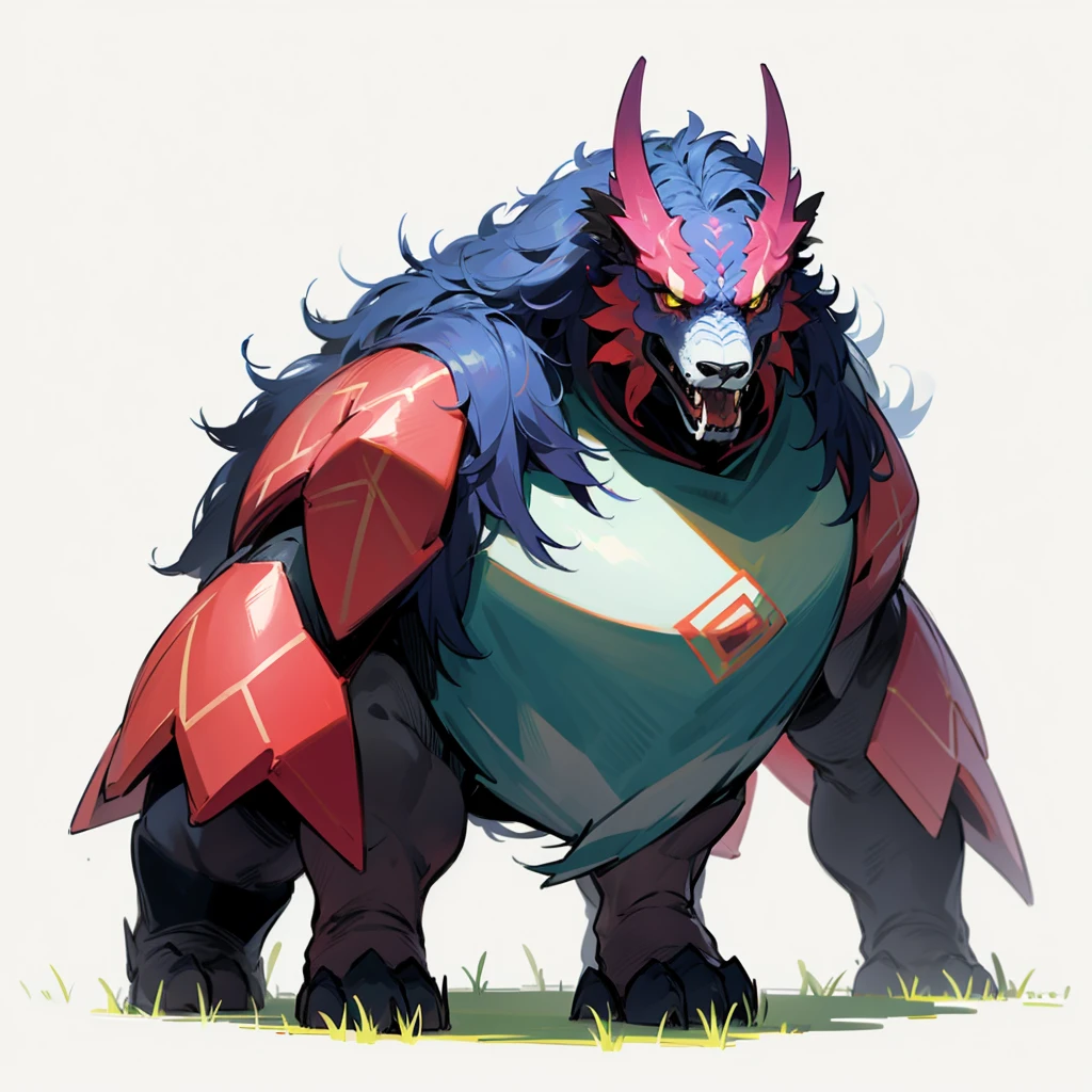 (evolusion), (Transformed into a more majestic beast but still with the same skin color), Grassroots, no background