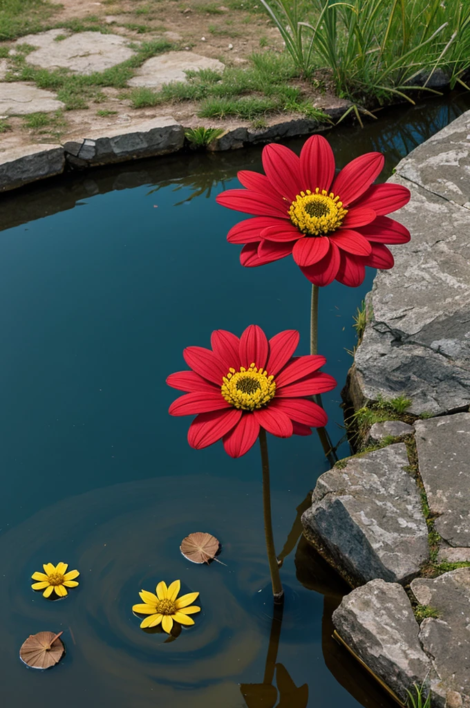Lotto flower in a lake 
