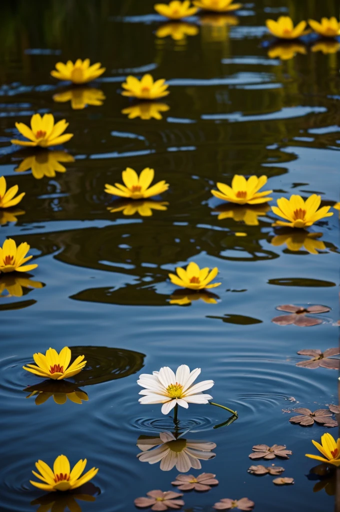 Lotto flower in a lake 
