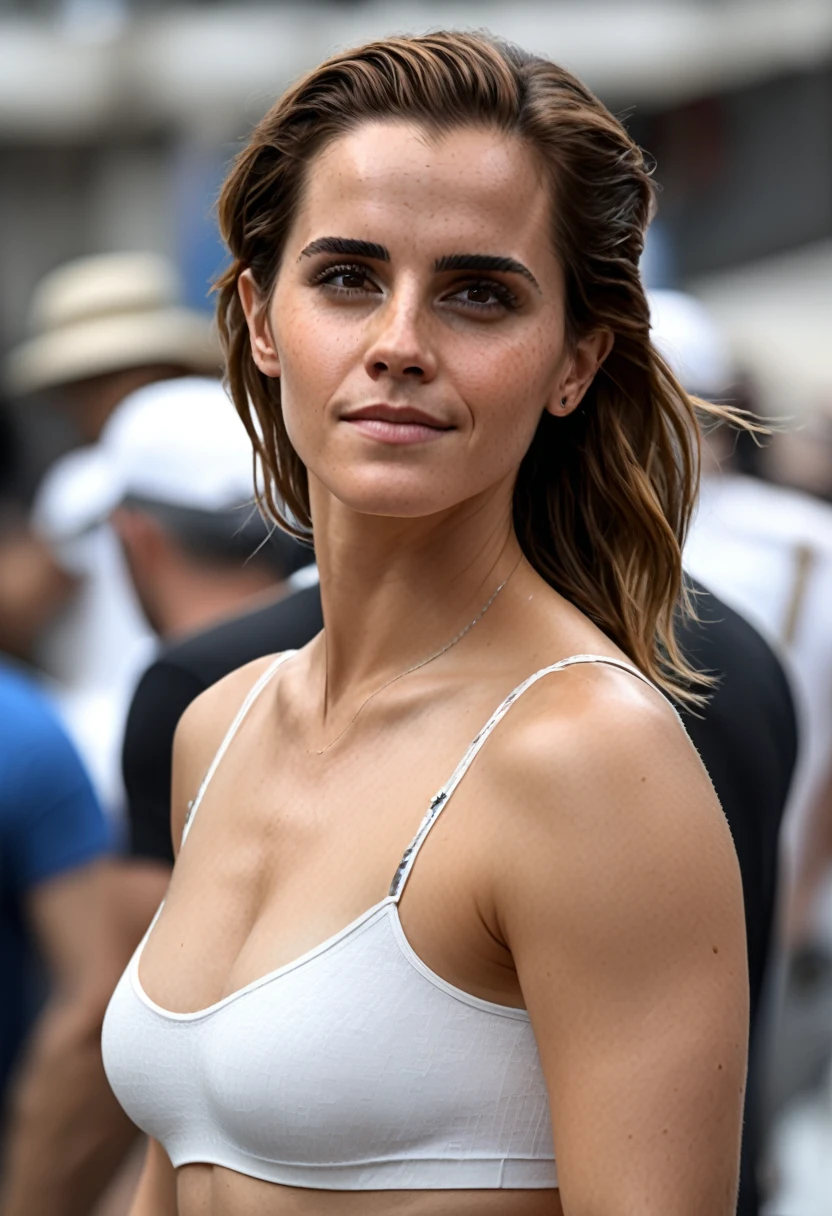  (( high quality random Erotic celebrity  shot ))  ( Emma Watson , SDXL , oily face, wonderful smile , phphotoshoot , she is on a vacation area, Photorealistic , 45yo woman,lora, random expression , random move  , woman, actress , realistic babe )  ,tight sweaty  mini sexualized tshirt ,  extremely realistic skin texture , extremely erotic photo :1.4, random click:1.4 , tall woman, fit fleshy figure ,  tired woman, shiny sweaty skin , erotic angle (  depth of field, detailed face  insanely detailed skin texture, perfect body parts anatomy ,hyper detailed features )