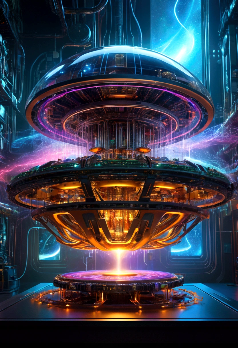 highly detailed, hyperrealistic, magnetic levitation, futuristic technology, advanced machinery, floating objects, electromagnetic fields, complex circuitry, intricate mechanisms, luminous energy, glowing effects, vibrant colors, dramatic lighting, cinematic composition, masterpiece
