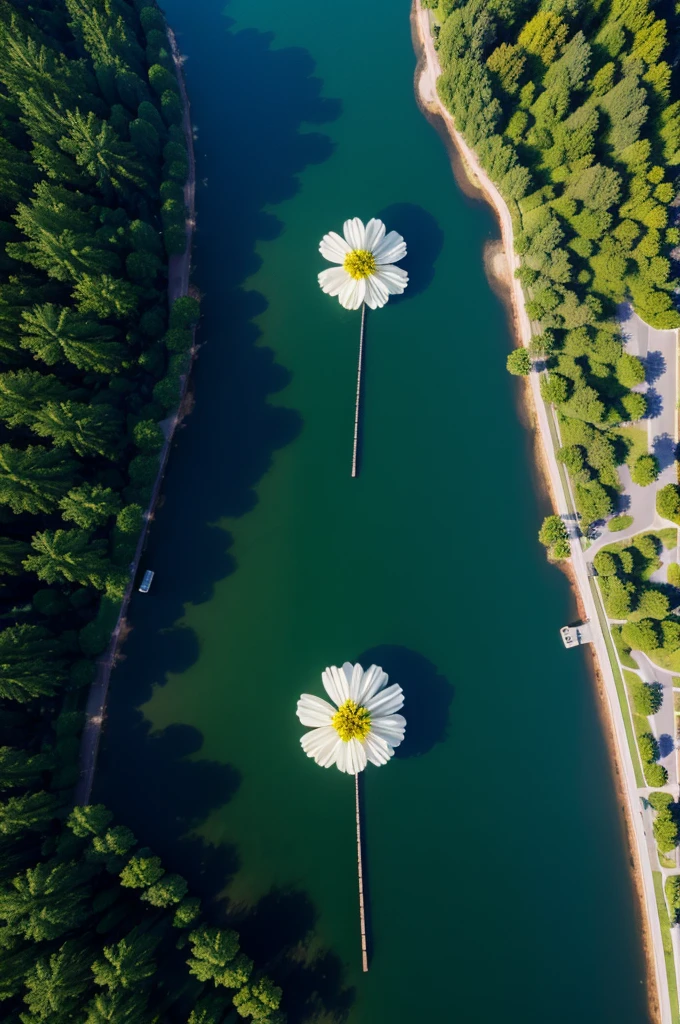 Lotto flower in a lake 
