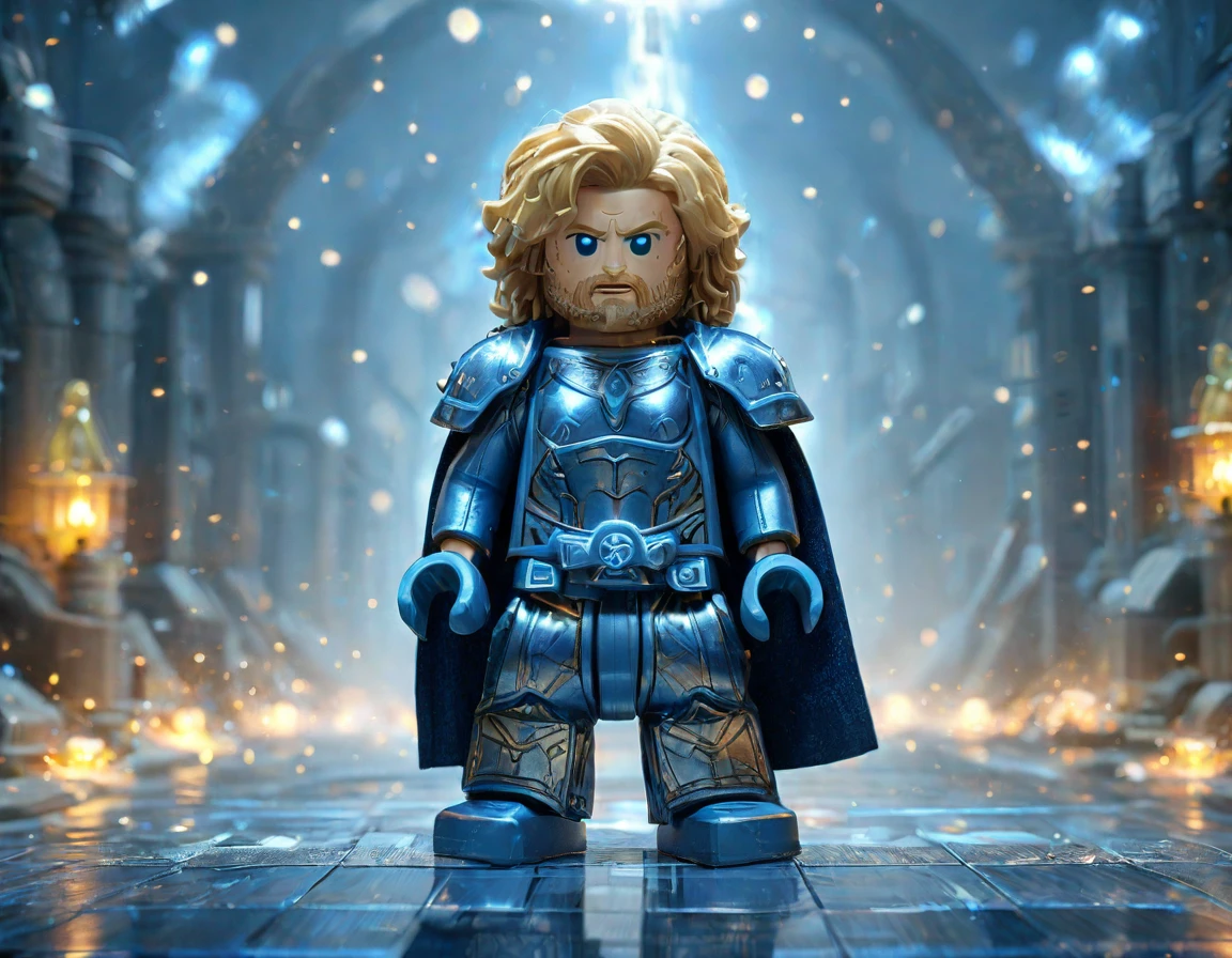 Zeus in Greek Mythology, Super Saiyan, blonde, Little, blue eyes, Viewer Perspective, Card Background, milky way, Wearing blue martial arts costume