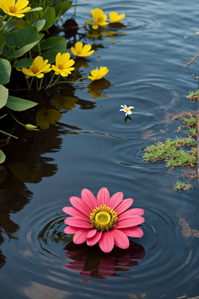 Lotto flower in a lake 
