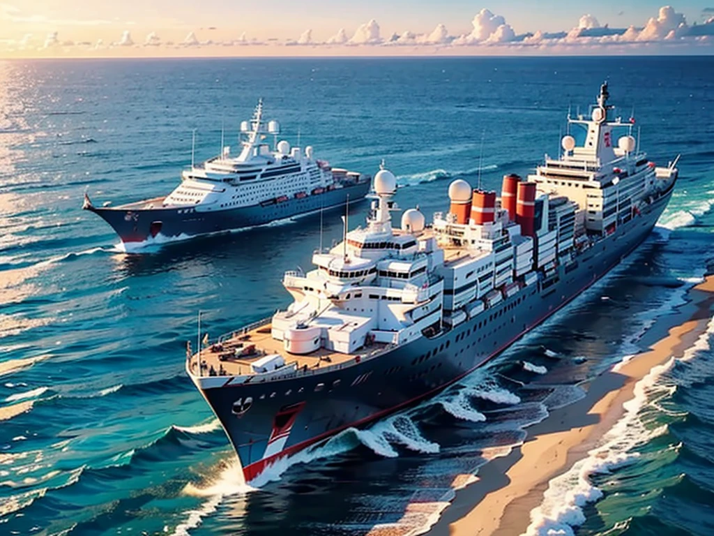 a lot of ships and pleasure yachts sailing out to sea