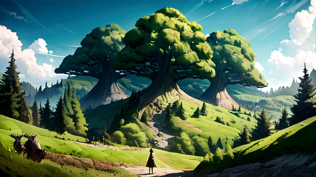 european countryside,lush green,There's a lot of forest.