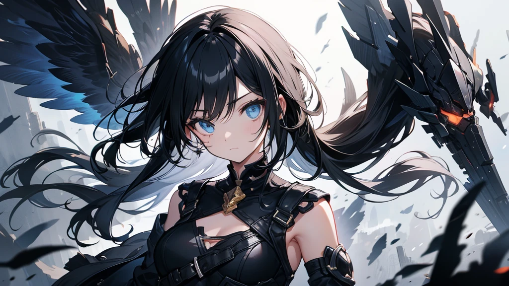 Battle in the Skies, Secret Weapon Girl,black long hair