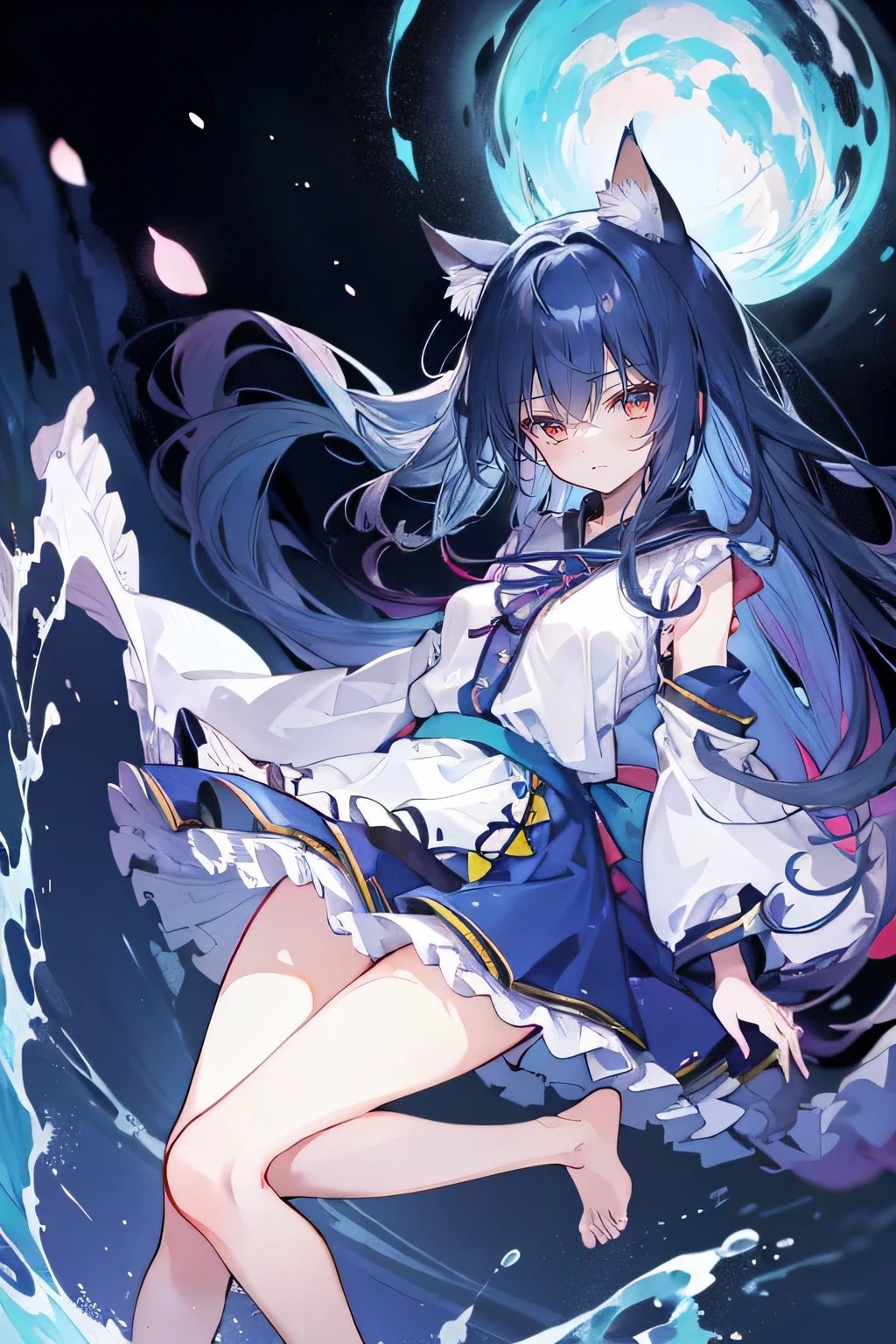 Ichinose Uruha, Anime girl with blue hair and blue eyes poses for camera, Enchanting anime girl, Devil Anime Girl, Blue scales covering her chest, Anime Moe Art Style, Beautiful Succubus, , Devil Girl, Succubus in a tight short dress, Tear from Overlord
