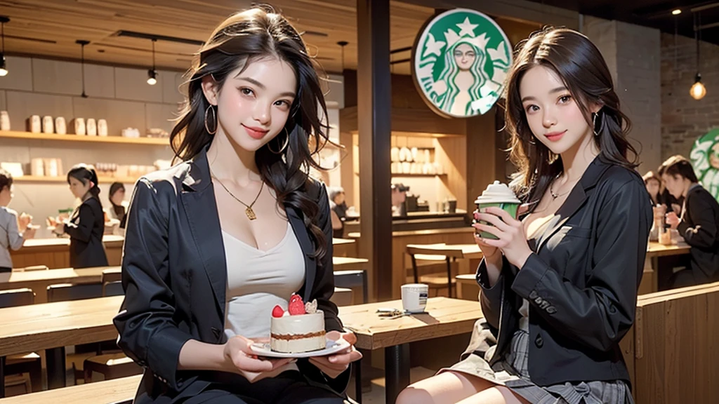 (((Full body photo)))、(((((Starbucksの屋外のカフェ)))))、(((((Starbucks)))))16 year old school girl in uniform、Eat cake、((((Drink coffee))))、(smile)((Emphasize cleavage))
(((I can see the flower patterned bra)))
(((Full body photo)))
8K、RAW Photos、Highest quality、masterpiece:1.2、Super detailed、Super Resolution、Ultra HD、8K壁紙、Amazing details、Photorealistic:1.4、Having fun by the water、Full Body Shot、Full body photo、High-resolution RAW color photos、Professional photos、A scene full of emotion、Very detailed and beautiful、Ultra HD、8K壁紙、Amazing details、Huge file sizes、Highly detailed beautiful girls、Highly detailed face Highly detailed eyes、Extremely realistic skin、 Highly detailed fingers, Highly detailed nose, Highly detailed mouth, Perfect Anatomy, Highly detailed background, Highly detailed clothing, Teen, cute女の子, Famous Japanese Idols, cute, Realistic body, Slender, White skin, Glowing Skin, Slim body, Realistic Face, Delicate eyes, double eyelid, 
