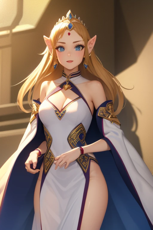 So Sexy and hot Princess Zelda in long white dress