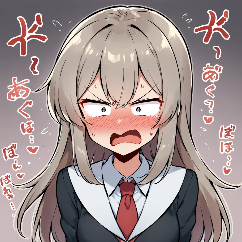 angry teacher cute blushing, ((medium quality)), ((medium quality))