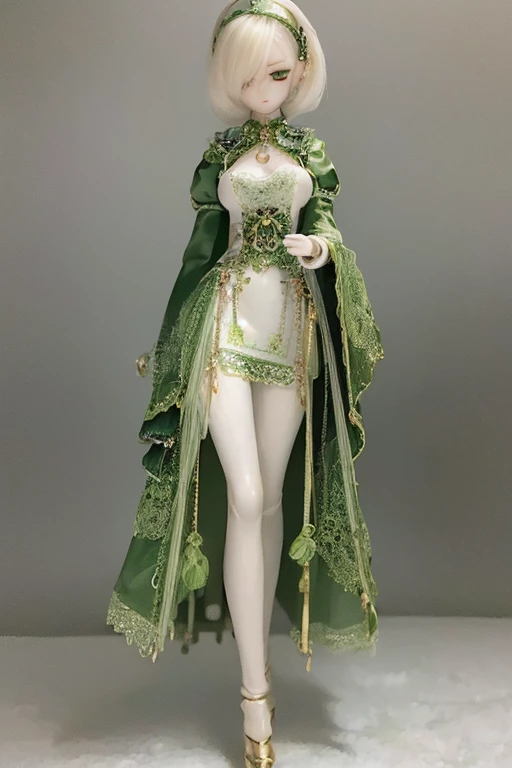 photorealistic, realistic photo, (sfw:2), ((highest quality)), ((masterpiece)), (extremely detailed), kukolnydom, doll, (mature woman:1.6), full body, solo, (skinny, slender), green eyes, almond eyes, hairband, light smile, (dynamic pose, looking away, blank eyes, empty eyes, detailed eyes:1.3), dress, museum, 8k