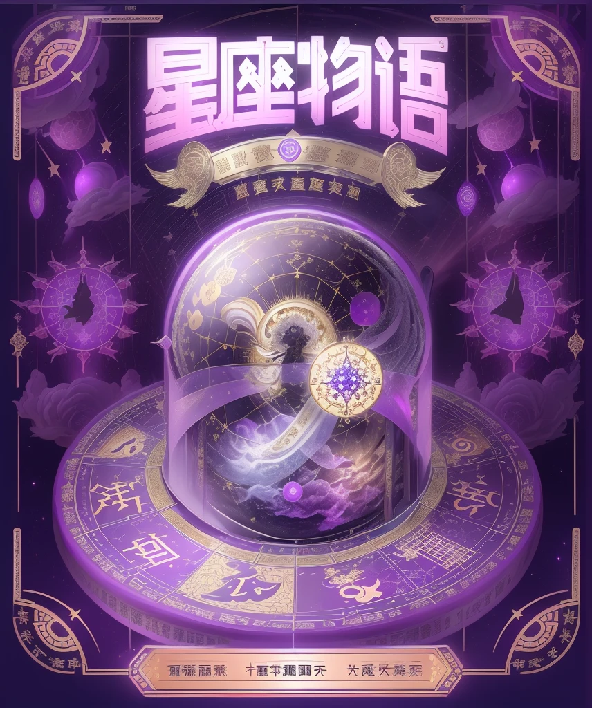 Zodiac Sign in a glass dome with a purple background, trending on cgstation, 🚀🚀🚀, Wang Chen, zodiac libra sign, posters, 🚀🌈🤩, Zodiac Sign, unknown Zodiac Sign, Ghost Festival, 💣 💥, by Qu Leilei, cai xukun, jia, 🔞🤡, trending at cgstation