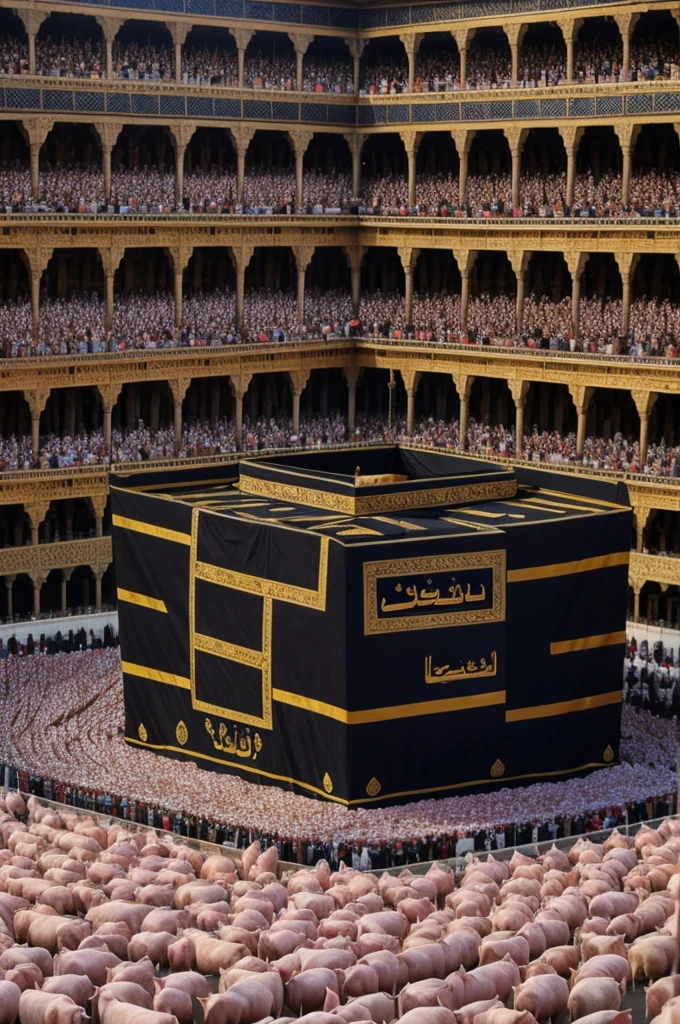The Kaaba has pigs.