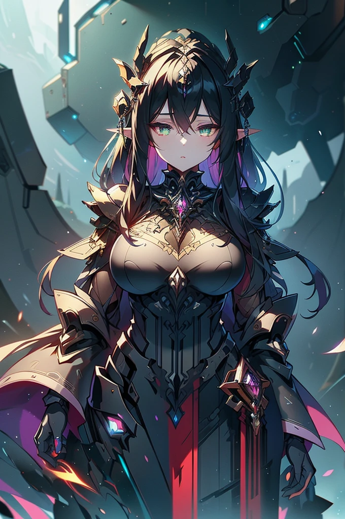 (((masterpiece))),((Highest quality)),one woman,30-year-old woman,Beautiful girl, (美しいエナメルのドレス、黒い髪:1.3)、Japanese girl、 Beautiful digital artwork, Beautiful fantasy art, dynamic sexy poses, A kind smile, A gentle gaze, {{A mysterious aura:0.5}},Big Breasts
