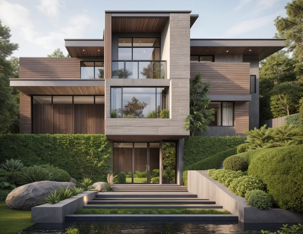 ((best quality)), ((masterpiece)), (detailed), perfect face, ((Masterpiece)), (best quality), (ultras Realistic), 8k, Raw photo, a rendering of a modern house with vietnamese roof anh brick yard , realistic garden, contemporary house, exterior design, wide establishing shot, modern house, in style of simplified realism, concept house, realistic building, front elevation view, wide angle exterior 2022, inter dimensional villa, building facing, sharp focus ilustration hq, modern style, realistic establishing shot, concept house, wide angle exterior 2022, precise architectural rendering, inter dimensional villa, award-winning render, front-view, mid-view, detailed rendering, architectural render, architecture render, modern house, architectural visualization, realistic architecture, insanely detailed rendering, exterior , trees landscape, sky wood paneled ceiling, a rendering of a modern house with a garden, precise architectural rendering, high quality rendering, award-winning render, professional render, beautiful 3 d rendering, beautiful rendering, architectural rendering, a photorealistic rendering, luxcore render, stunning render, an award winning digital render, beautiful rendered, high-quality render, architectural 3 d render, artistic render, a view of a garden with lots of flowers and plants, in a cottagecore flower garden, cottagecore flower garden, lush flowery outdoors, garden with flowers, flower garden summer morning, lots of plants and flowers, lush garden surroundings, lush chic garden, with a french garden, lush plants and flowers, home and garden, garden at home, homes and gardens, permaculture, with a garden, sustainable architecture, gardening, green house, homes and garden magazine, beautiful house on a forest path, vegetal architecture, a rendering of a modern house with a small balcony and a bancony , precise architectural rendering, modern house, contemporary house, concept house, street,