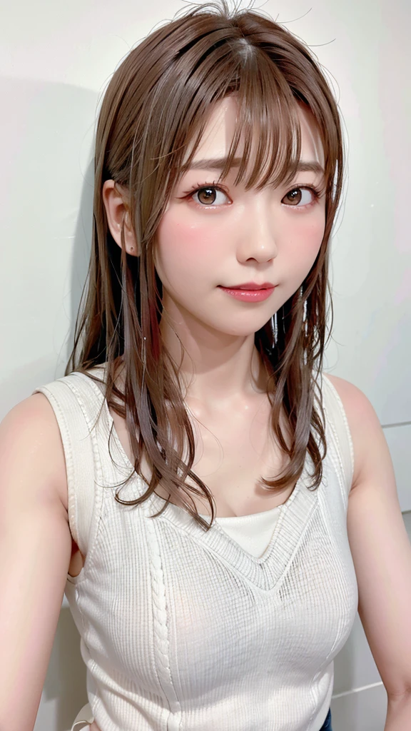 Highest quality, Realistic, Perfect Human Anatomy, Very detailed, Very delicate and beautiful, Raw photo, Professional Lighting, Illumination, Depth of written boundary, Single focus, whole body, Skinny Japanese woman, 30-year-old woman, Brown Hair, Small Head, Beautiful Eyes, True Face, Realistic skin, Fine grain,long hair