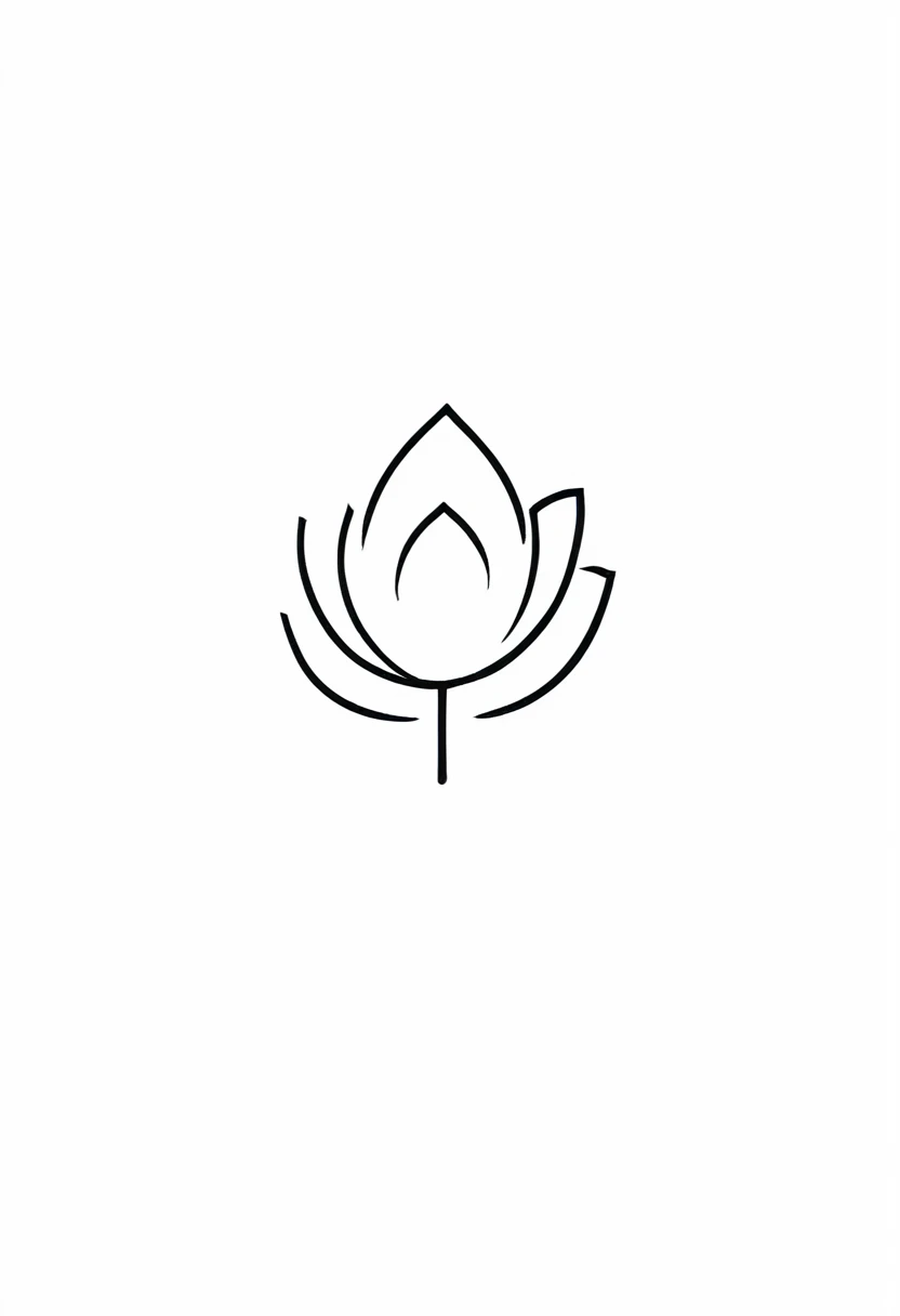 Minimal line logo of lotus, pencil art --v 5