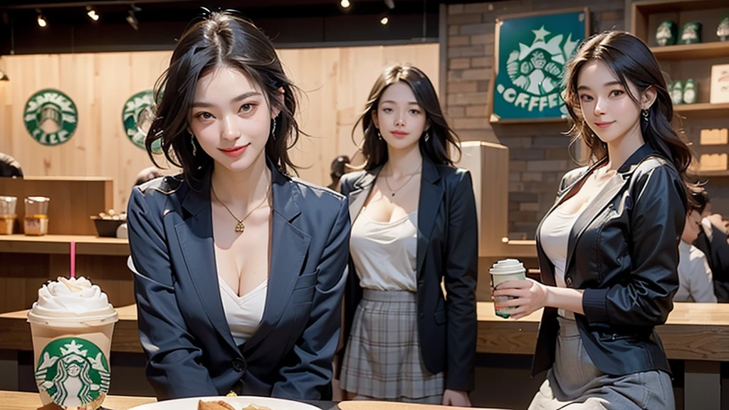 8K、RAW Photos、Highest quality、Super detailed、Super Resolution、Ultra HD、8K壁紙、Amazing details
(((night,真night中))),((Perfect Anatomy:1.2,Realistic:1.3,RAW Photos:1.3,masterpiece、Highest quality、Ultra - High resolution、High resolution、Highly detailed CG、8K)),Cowboy Shot,((attractive way to sit)),1 female,alone,18-year-old、High school girl beautiful girl,Japanese,((Beautiful and graceful face and eyes:1.2,Big beautiful eyes:1.3,)),blonde,Long Hair,(Center parted hair:1.4,amount),Medium Chest,Slender body,Small Head:1.3,skinny,(Brown Skin:1.4),(Oily skin,Glowing Skin,Shiny skin,Sweat:niform、Dark blue blazer jacket、Checkered pleated mini skirt),Dirty back alley、Tokyo、((Turn your body forward))
(((((Inside the Starbucks store)))))、16歳のFemale studentの女、((((Eat cake、Drink coffee、smile))))、((Heart Necklace、Gold bracelet))((Young face))
(((((Stylish interior)))))、
(((Female student)))
((Emphasize cleavage))
((((Woman sitting at the window seat))))
