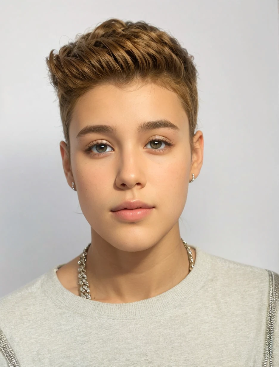 Take this photo with curly hair 