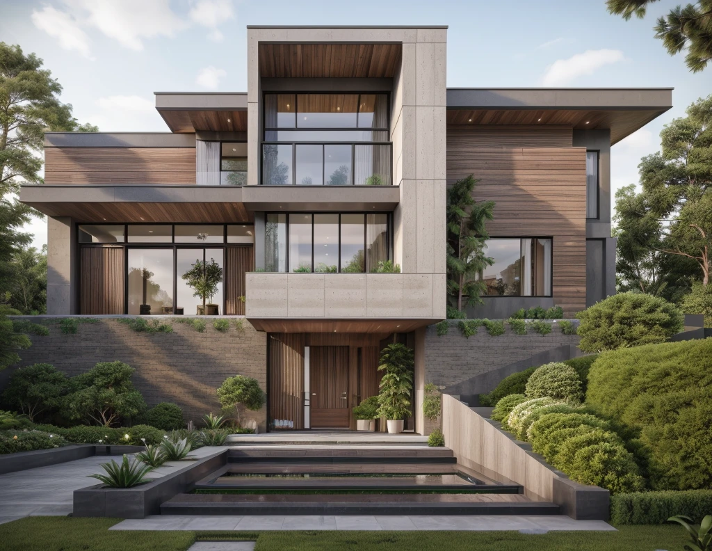 ((best quality)), ((masterpiece)), (detailed), perfect face, ((Masterpiece)), (best quality), (ultras Realistic), 8k, Raw photo, a rendering of a modern house with vietnamese roof anh brick yard , realistic garden, contemporary house, exterior design, wide establishing shot, modern house, in style of simplified realism, concept house, realistic building, front elevation view, wide angle exterior 2022, inter dimensional villa, building facing, sharp focus ilustration hq, modern style, realistic establishing shot, concept house, wide angle exterior 2022, precise architectural rendering, inter dimensional villa, award-winning render, front-view, mid-view, detailed rendering, architectural render, architecture render, modern house, architectural visualization, realistic architecture, insanely detailed rendering, exterior , trees landscape, sky wood paneled ceiling, a rendering of a modern house with a garden, precise architectural rendering, high quality rendering, award-winning render, professional render, beautiful 3 d rendering, beautiful rendering, architectural rendering, a photorealistic rendering, luxcore render, stunning render, an award winning digital render, beautiful rendered, high-quality render, architectural 3 d render, artistic render, a view of a garden with lots of flowers and plants, in a cottagecore flower garden, cottagecore flower garden, lush flowery outdoors, garden with flowers, flower garden summer morning, lots of plants and flowers, lush garden surroundings, lush chic garden, with a french garden, lush plants and flowers, home and garden, garden at home, homes and gardens, permaculture, with a garden, sustainable architecture, gardening, green house, homes and garden magazine, beautiful house on a forest path, vegetal architecture, a rendering of a modern house with a small balcony and a bancony , precise architectural rendering, modern house, contemporary house, concept house, street,